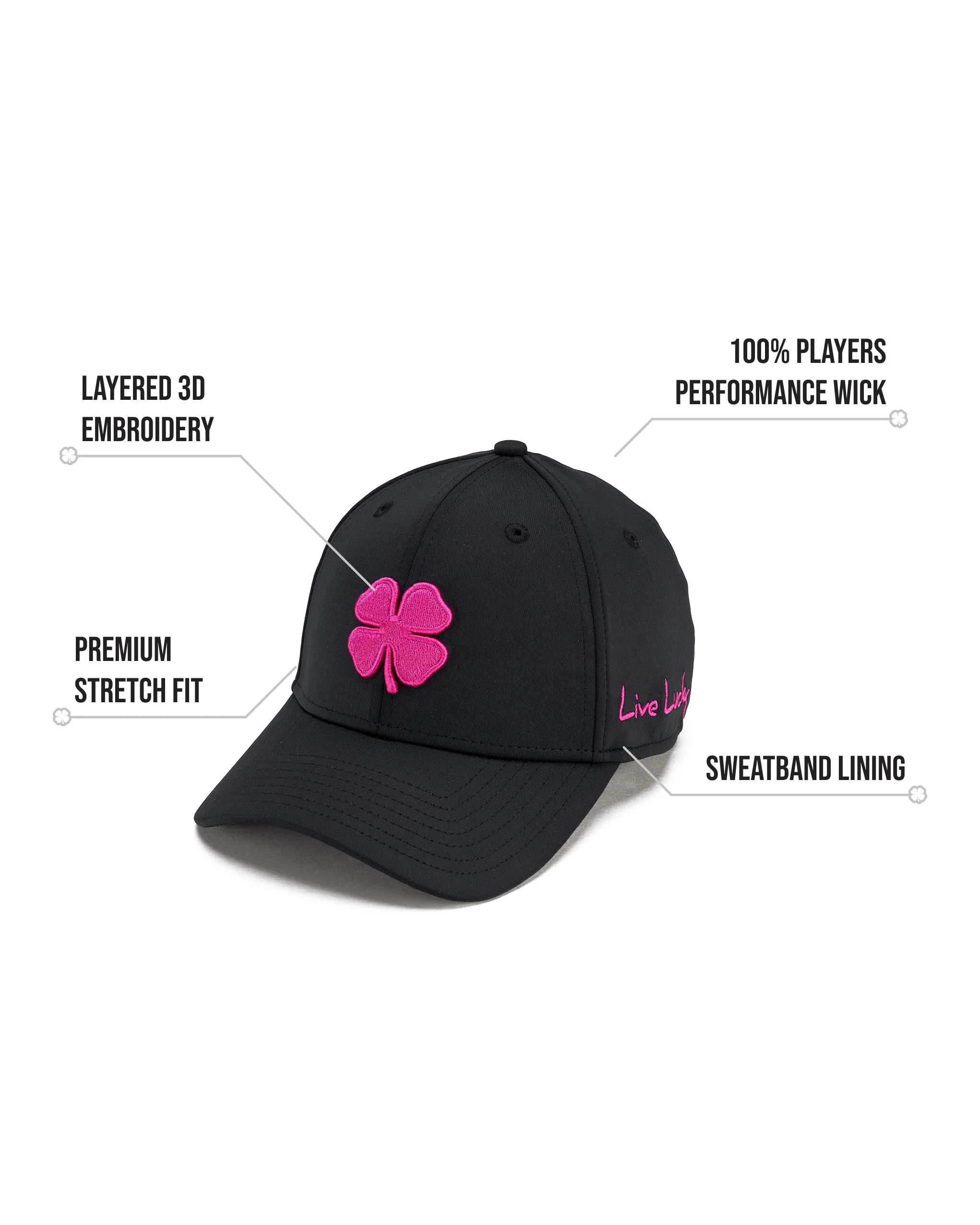 Premium Clover 185 Black Fitted Performance Hat 2 Premium Clover 185 Black Fitted Performance Hat