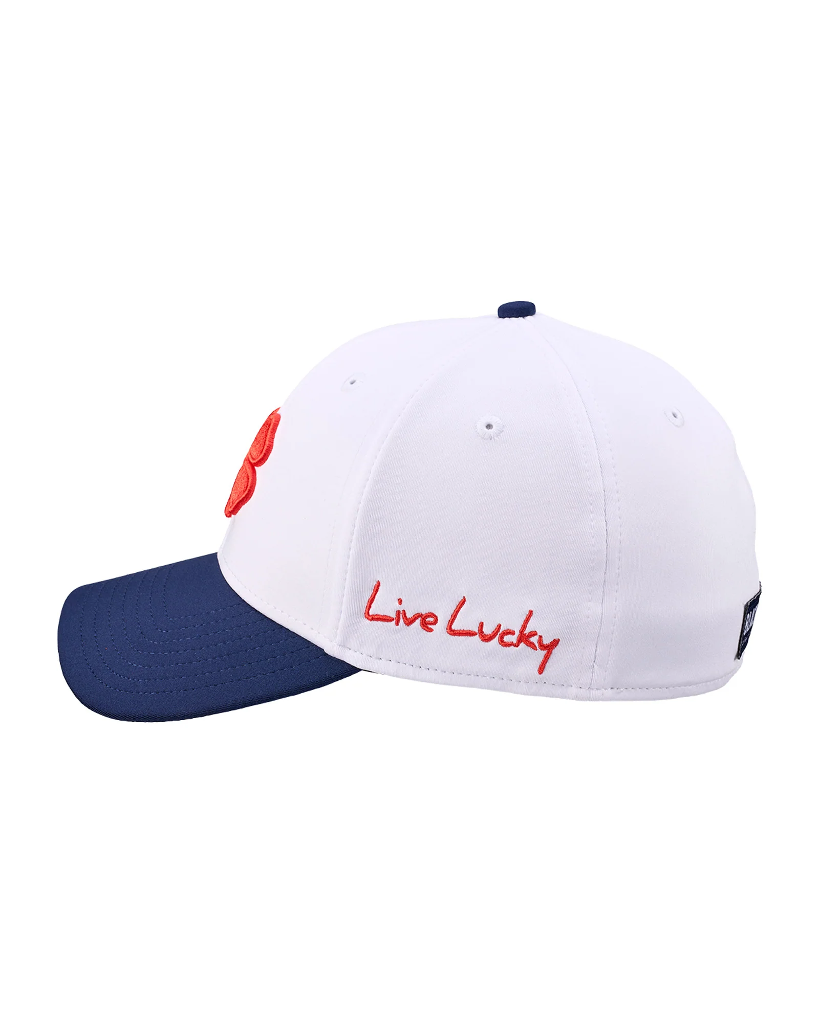 Premium Clover 173 White Fitted Performance Hat 5 Premium Clover 173 White Fitted Performance Hat