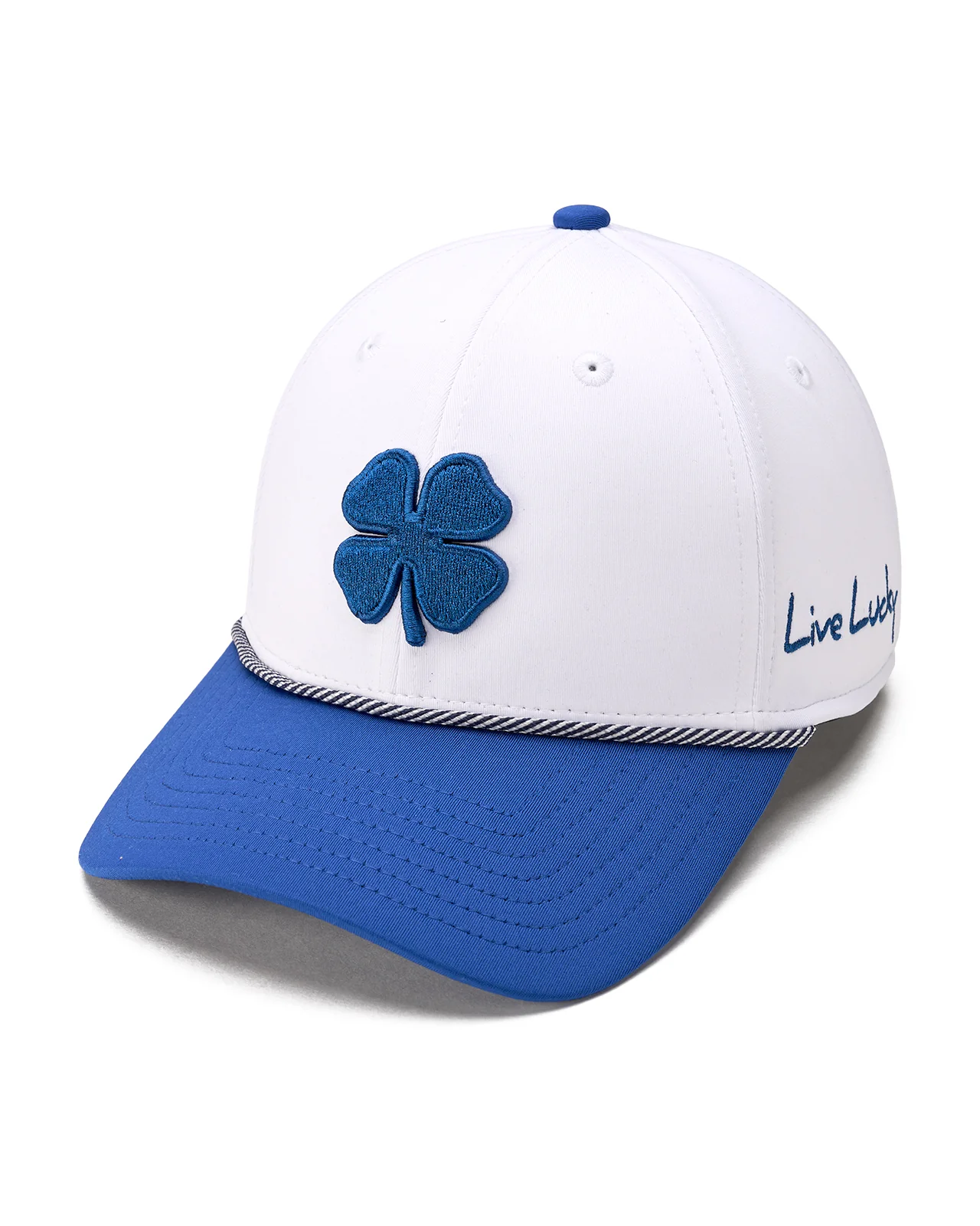Premium Clover 166 White Fitted Performance Hat