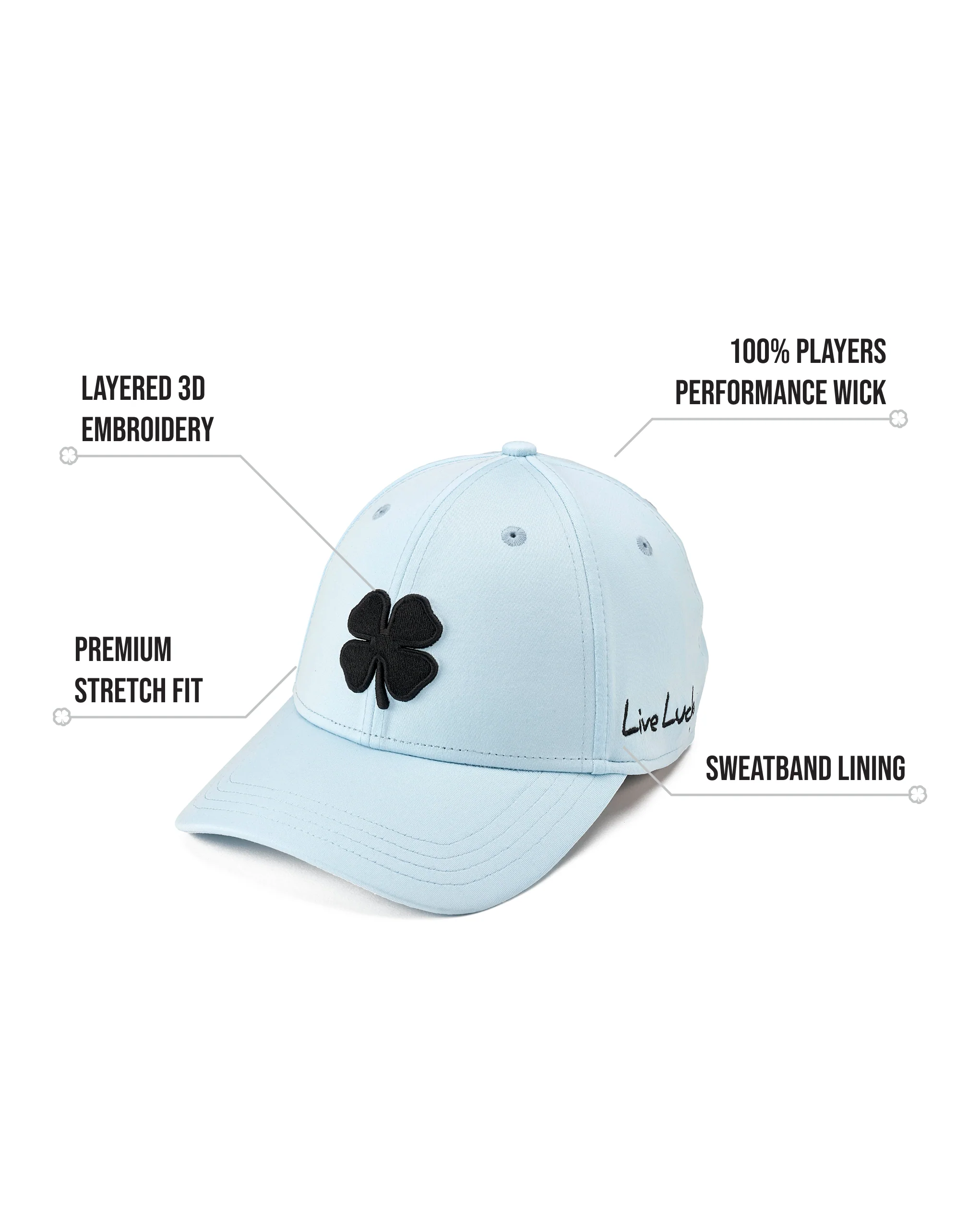 Premium Clover 155 Blue Fitted Performance Hat 2 Premium Clover 155 Blue Fitted Performance Hat