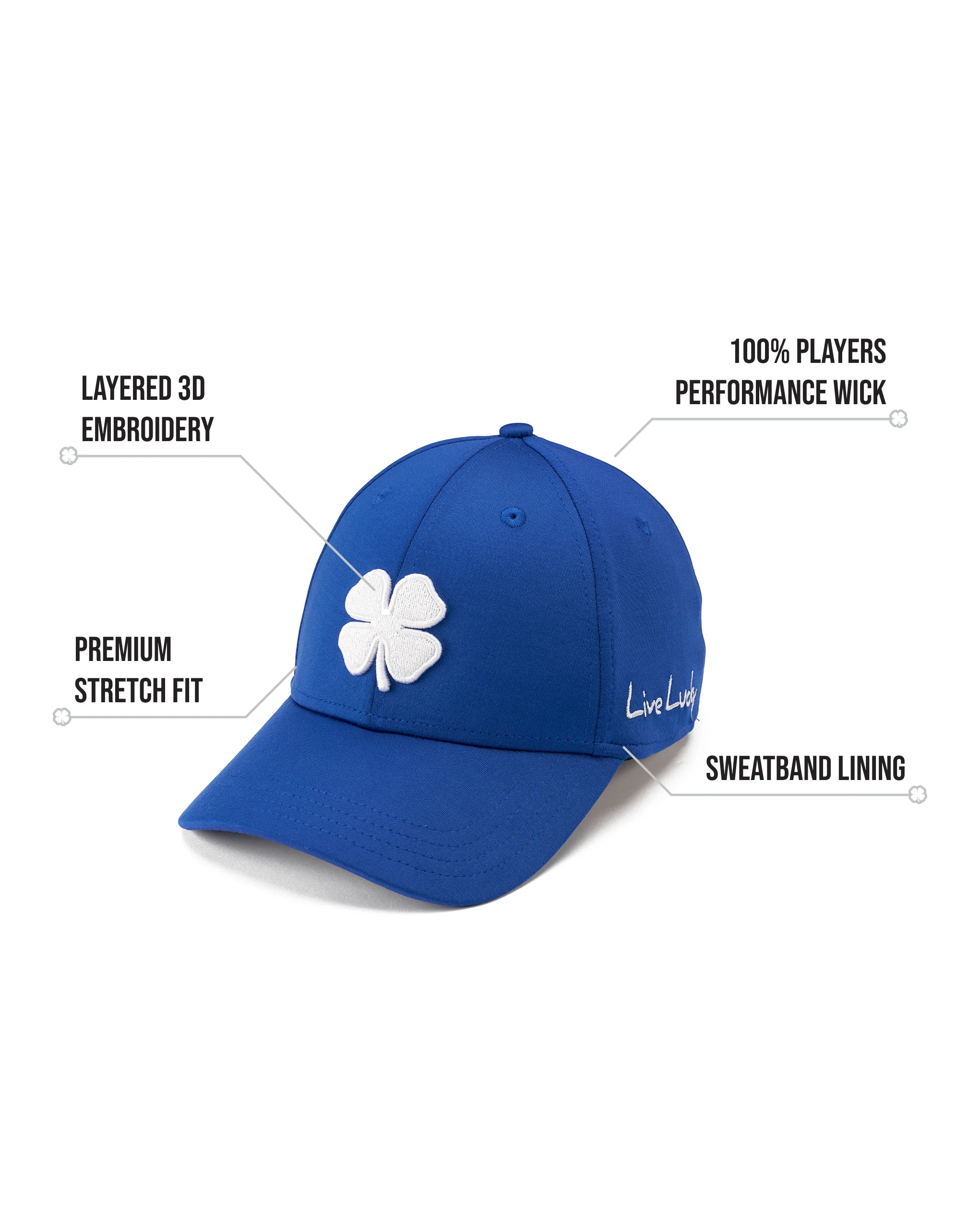 Premium Clover 154 Blue Fitted Performance Hat 2 Premium Clover 154 Blue Fitted Performance Hat