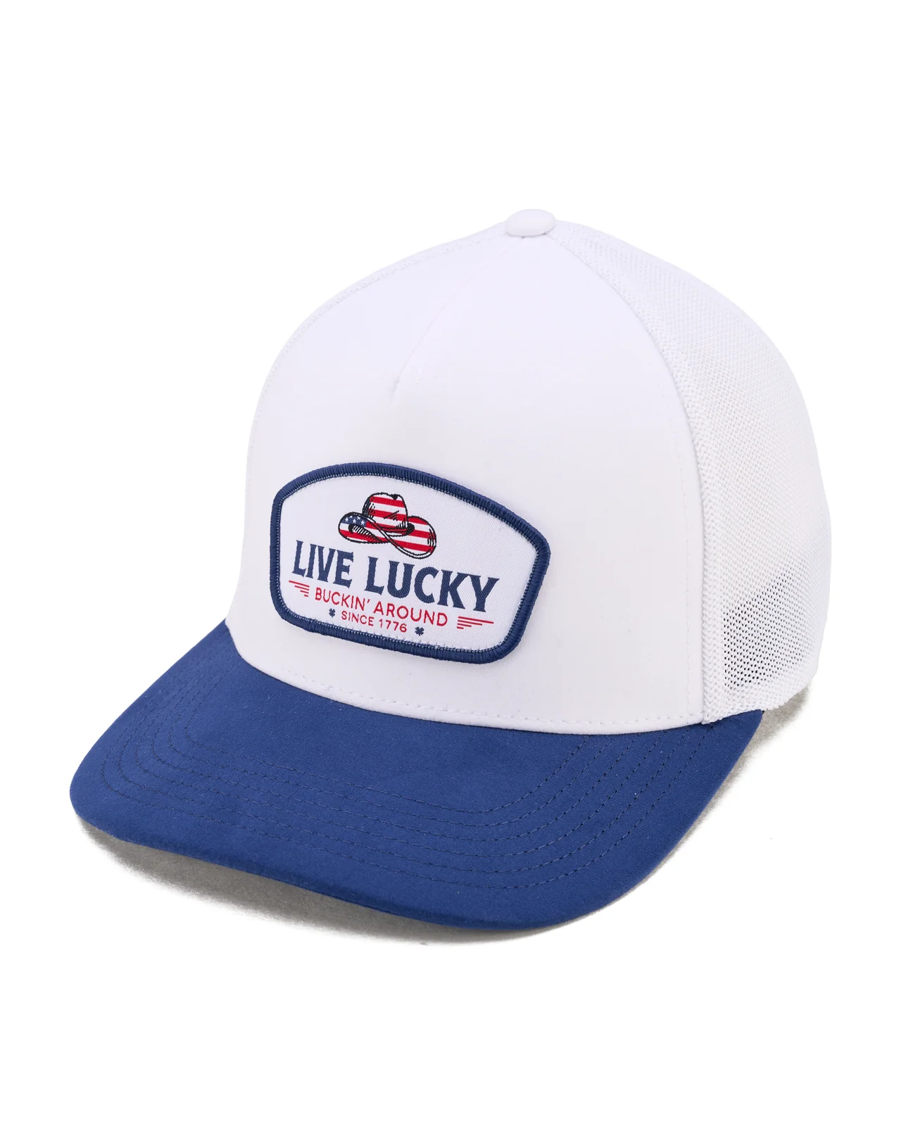 Buckin Around - White and Navy USA Hat