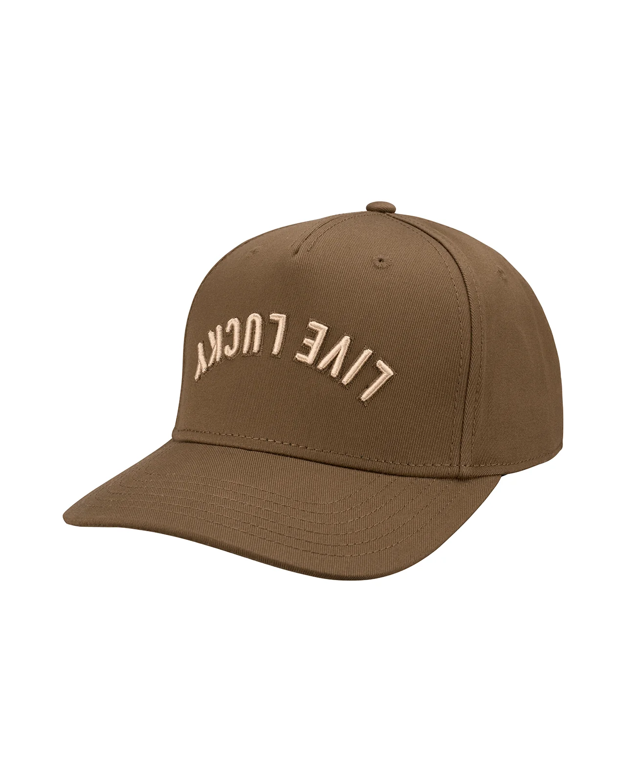 Upside Down Luck 11 Brown Cotton Twill Hat 4 Upside Down Luck 11 Brown Cotton Twill Hat