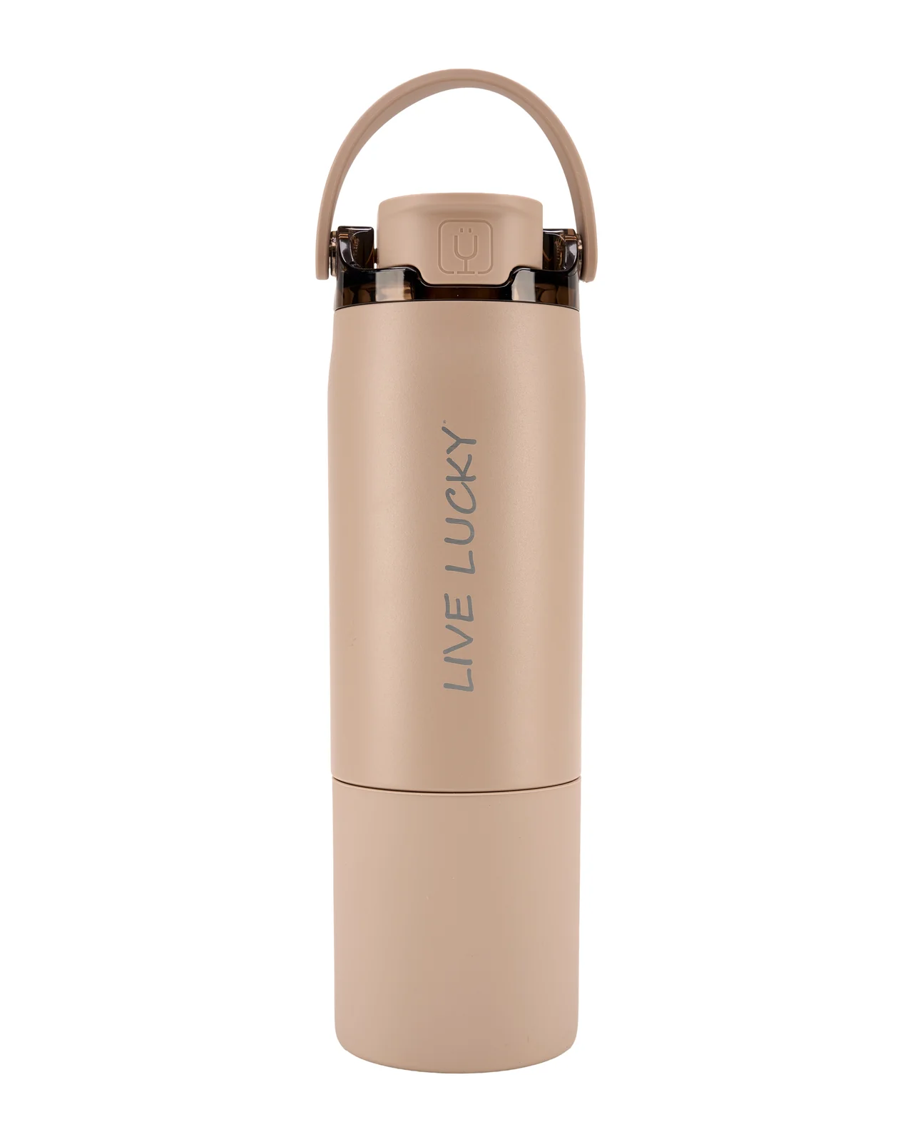 "Live Lucky" Brown Wellness Water Bottle - Mocha