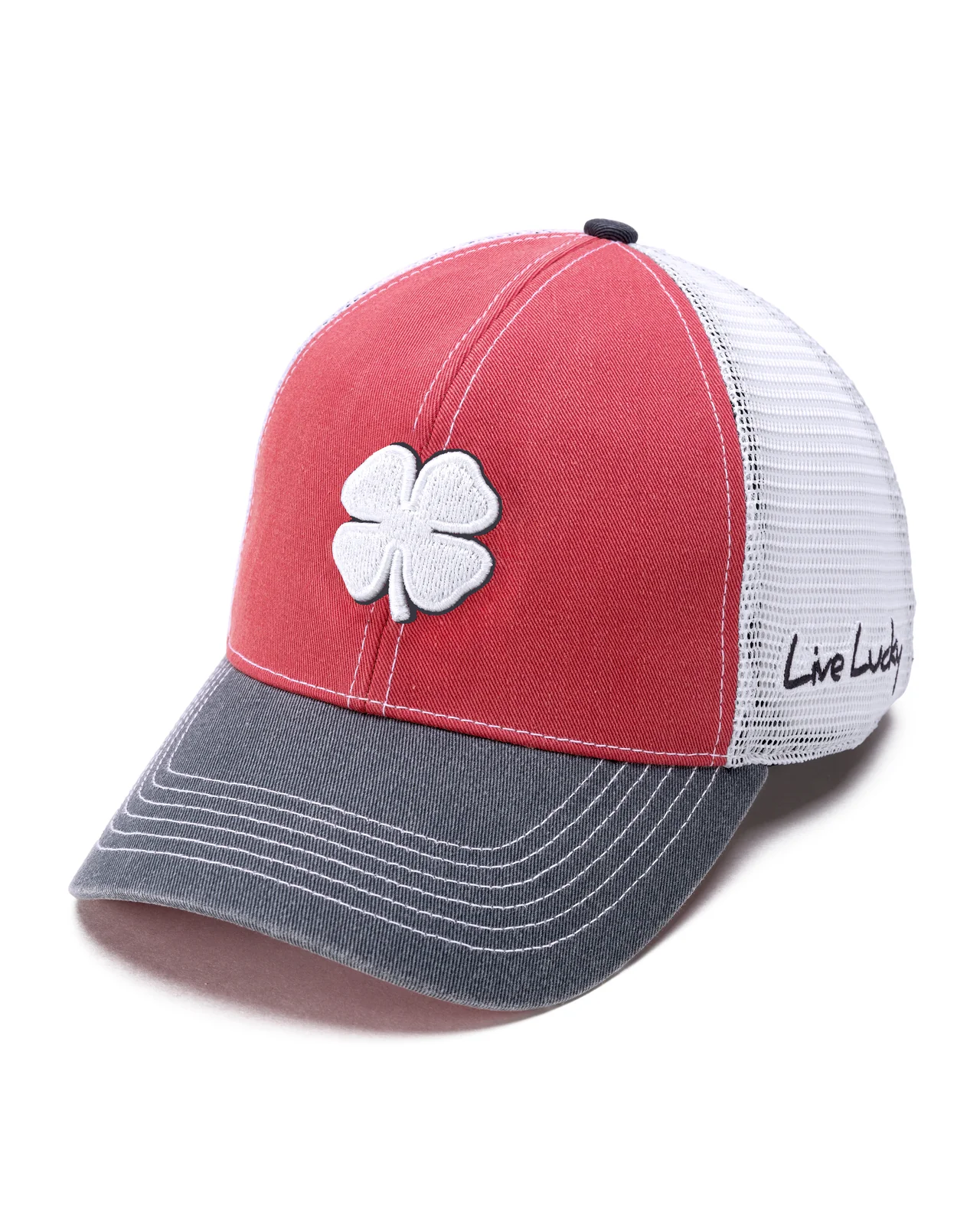 Two Tone Vintage 40 - Red and White Mesh Hat