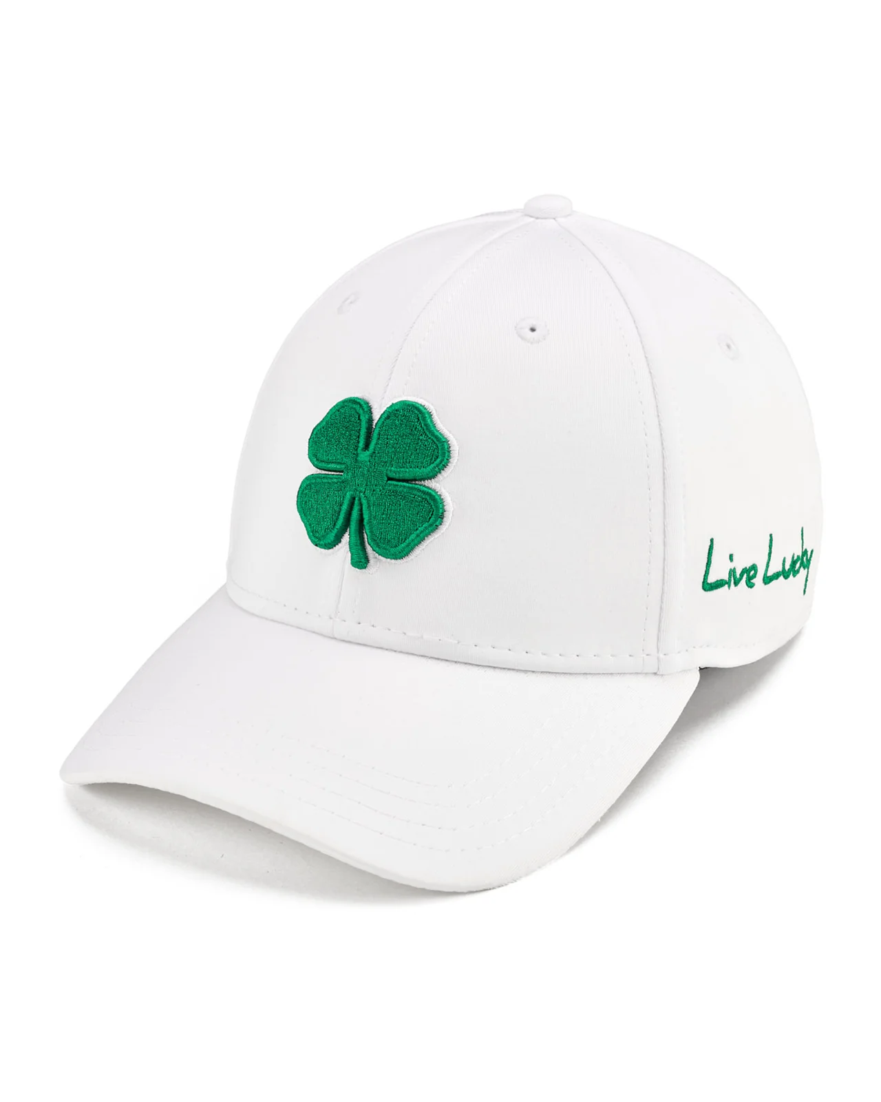 Premium Clover 16 White Fitted Performance Hat