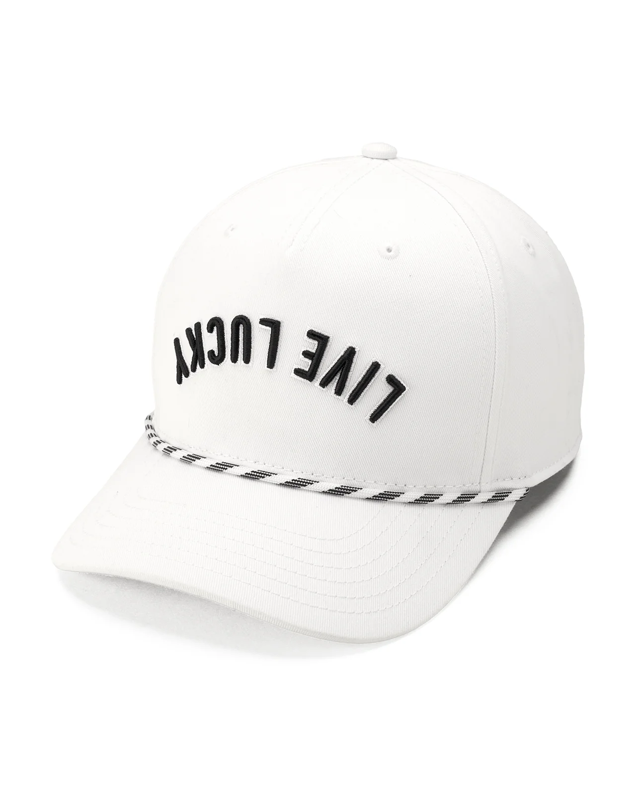 Upside Down Luck 15 White Cotton Twill Hat