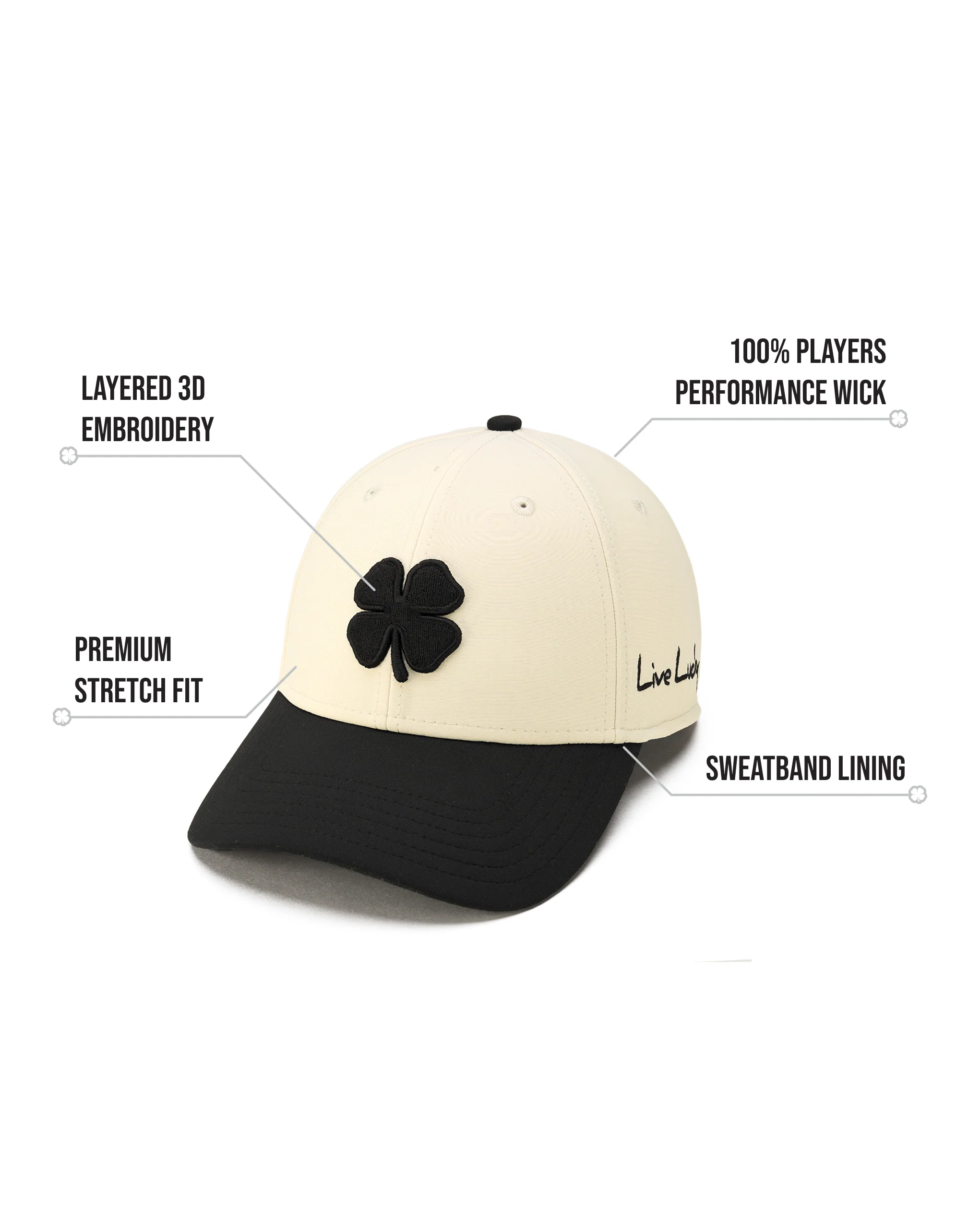 Premium Clover 175 Vanilla Fitted Performance Hat 2 Premium Clover 175 Vanilla Fitted Performance Hat